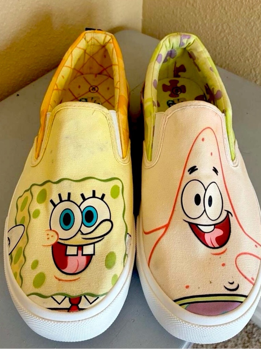 Ground Up SpongeBob SquarePants and Patrick Slip-On Canvas Sneaker Shoes Size 8